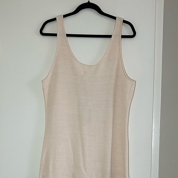 NWT Future Collective Sleeveless Knit Fringed Hem Dress Beige Women’s Size XXL - Picture 9 of 10